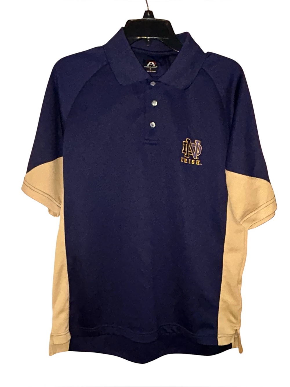 Pro Player Notre Dame Fighting Irish Polo Shirt Men’s Medium‎ NCAA Blue